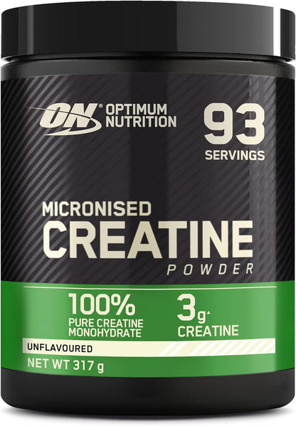 Optimum Nutrition Micronised Creatine Powder, Unflavoured Monohydrate Powder for Muscle Growth, 88 Servings, 317g