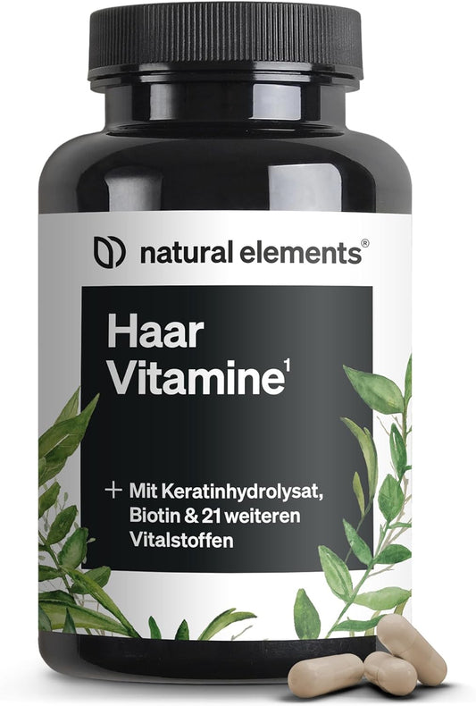 Hair Vitamins – 180 Capsules – High Dose with Keratin, Biotin, Selenium, Zinc, Millet Extract, B Vitamins and More – for Hair, Skin and Nails – Produced and Laboratory-Tested in Germany