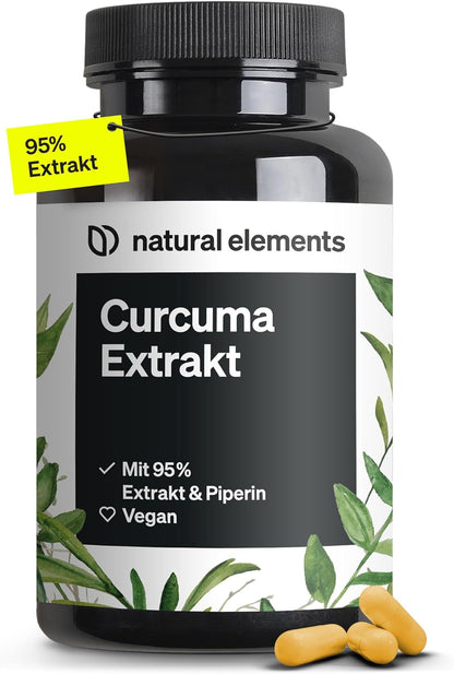 Curcuma extract capsules – comparison winner 2018* – curcumin content of one capsule corresponds to that of approx. 10.000 mg turmeric - high dose of 95% extract - laboratory-tested and manufactured in Germany